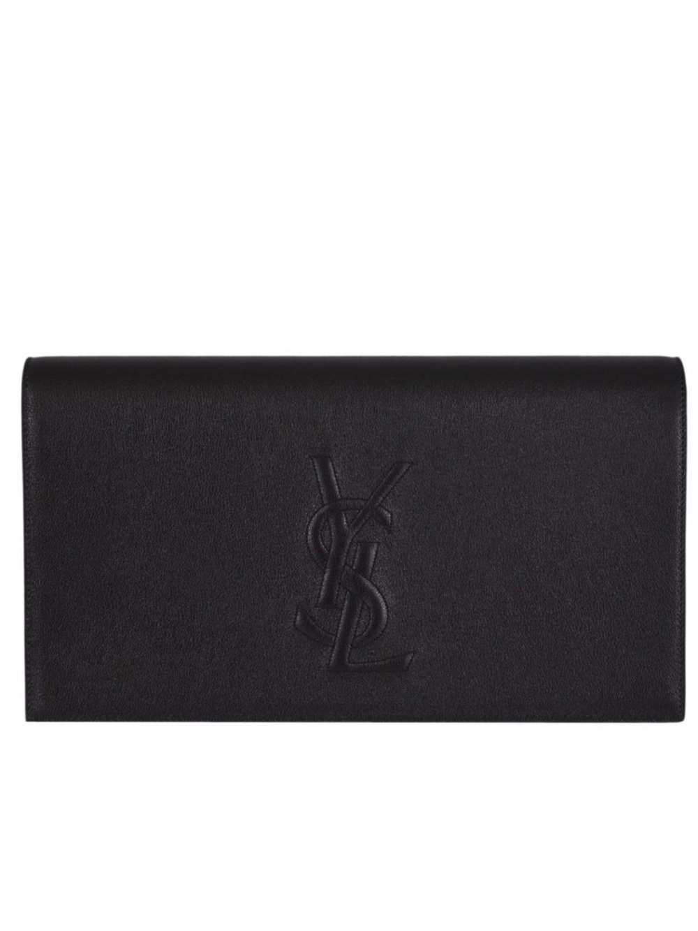 Saint Laurent Black Embossed YSL Continental Clutch